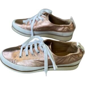 NWOT $335 Victor Pascucci Italy Rose Gold Leather Platform Sneakers Fits Size 8